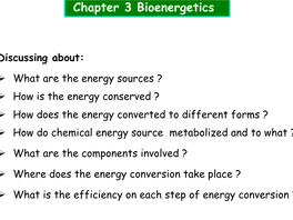 Chapter 3 Bioenergetics