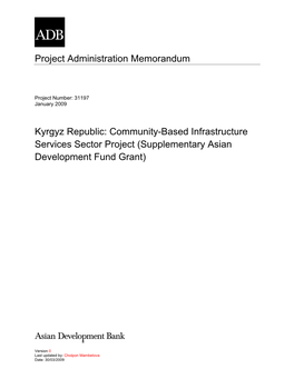 Project Administration Memorandum Kyrgyz