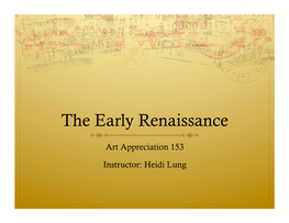 The Early Renaissance