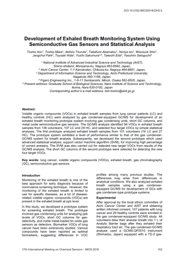 Development of Exhaled Breath Monitoring System Using Semiconductive Gas Sensors and Statistical Analysis