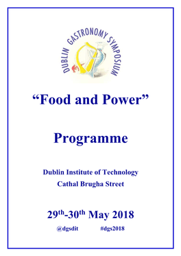 “Food and Power” Programme