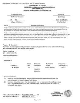 1067-Ex-St-2019 Xt Federal Communications Commission