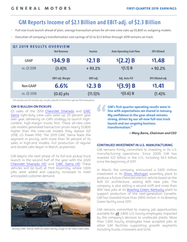 Q1 2019 Earnings Press Release 4.30.19