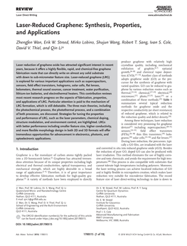 Reduced Graphene: Synthesis, Properties, and Applications