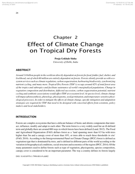 Effect of Climate Change on Tropical Dry Forests