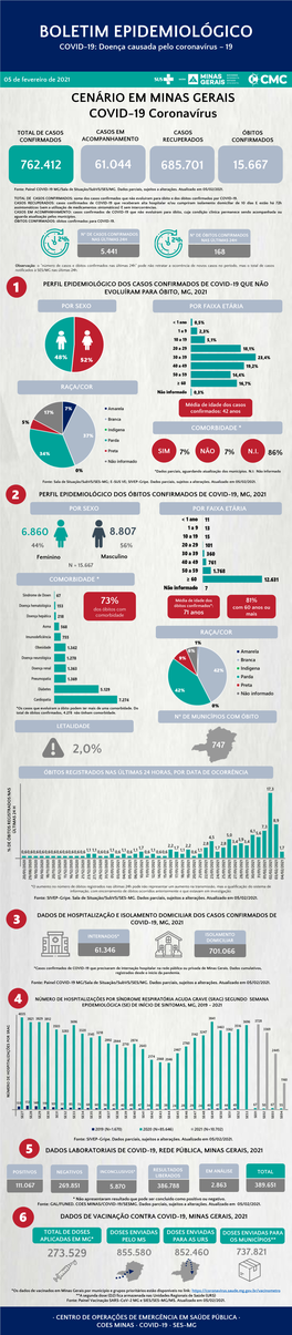 Boletim Epidemiológico Coronavírus 05/02/2021