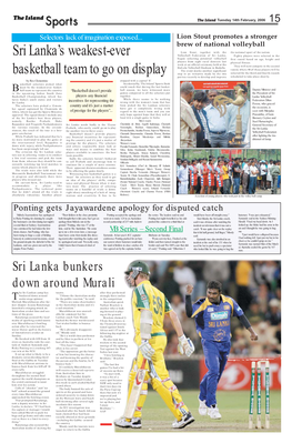 Sri Lanka's Weakest-Ever Basketball Team to Go on Display