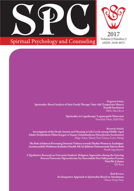 Spiritual Psychology and Counseling Eissn: 2458-9675