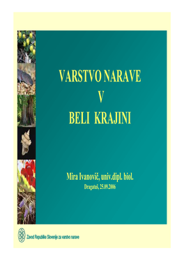 Varstvo Narave V Beli Krajini