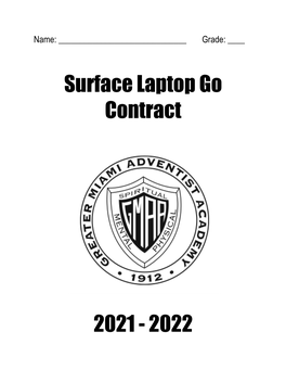 Surface Laptop Go Contract 2021