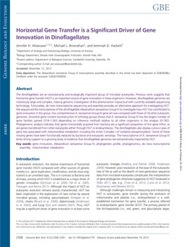 Horizontal Gene Transfer Is a Significant Driver of Gene Innovation in Dinoflagellates