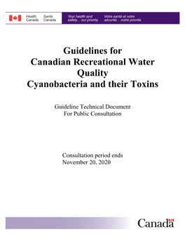 Cyanobacteria and Their Toxins – for Public Consultation 2020