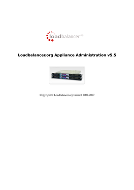 Loadbalancer.Org Appliance Administration V5.5