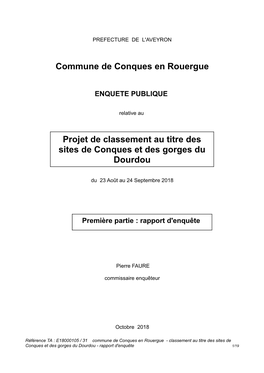 Commune De Conques En Rouergue Projet De Classement Au Titre Des