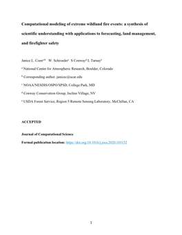 Computational Modeling of Extreme Wildland Fire Events