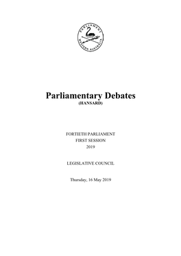 Parliamentary Debates (HANSARD)