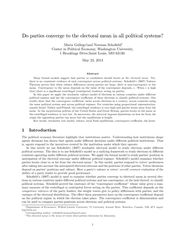 Do Parties Converge to the Electoral Mean in All Political Systems?