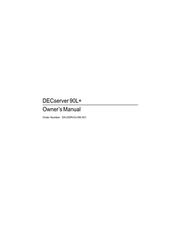 Decserver 90L+ Owner's Manual