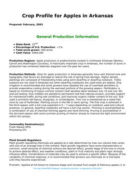Arkansas Apple Crop Profile