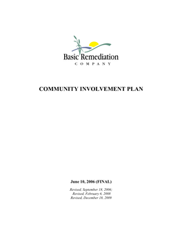 Community Involvement Plan