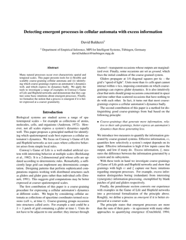 Detecting Emergent Processes in Cellular Automata with Excess Information