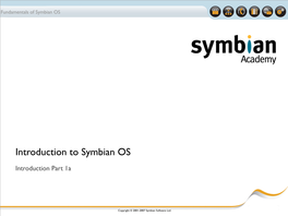 Introduction to Symbian OS