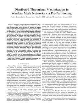 Distributed Throughput Maximization in Wireless Mesh Networks Via Pre-Partitioning