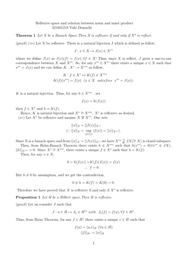 Reflexive Space and Relation Between Norm and Inner Product 321601218