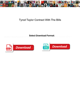 Tyrod Taylor Contract with the Bills