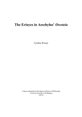 The Erinyes in Aeschylus' Oresteia