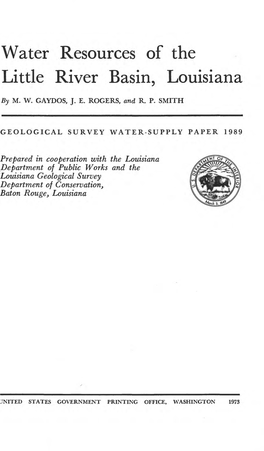 Water Resources of the Little River Basin, Louisiana