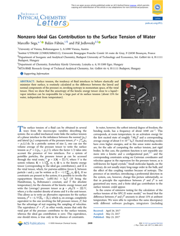 Nonzero Ideal Gas Contribution to the Surface Tension of Water