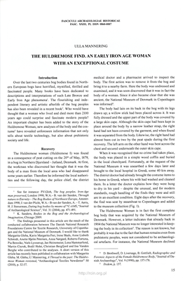 The Huldremose Find. an Early Iron Age Woman with an Exceptional Costume