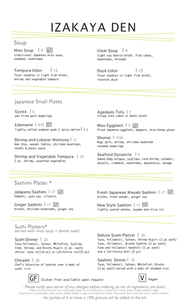 Japanese Menu 11.27.18