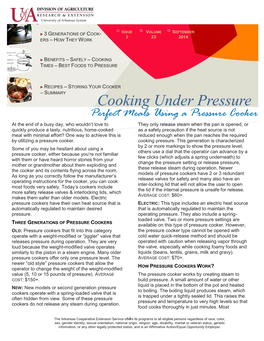 Cooking Under Pressure