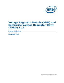 Voltage Regulator Module (VRM) and Enterprise Voltage Regulator-Down (EVRD) 11.1