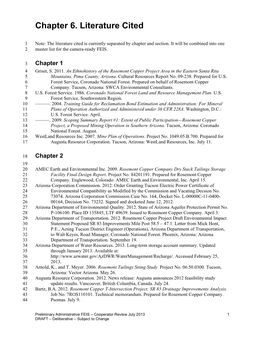 Draft Environmental Impact Statement for the Rosemont Copper Project, a Proposed 18 Mining Operation, Coronado National Forest, Pima County, Arizona, September 2011