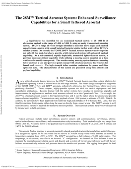 Enhanced Surveillance Capabilities for a Small Tethered Aerostat