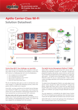 Aptilo Carrier-Class Wi-Fi Solution Datasheet