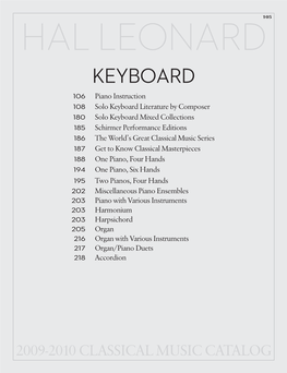 Keyboard: 6/18/09 3:51 PM Page 105 HAL LEONARD105 KEYBOARD