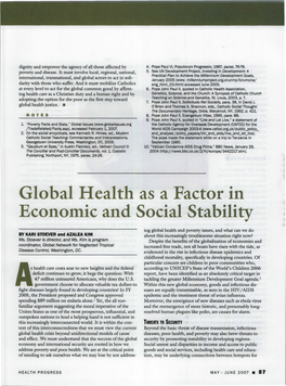 Global Health As a Factor in Economic and Social Stability