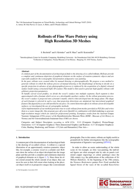 Rollouts of Fine Ware Pottery Using High Resolution 3D Meshes