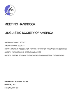 Annual Meeting Handbook