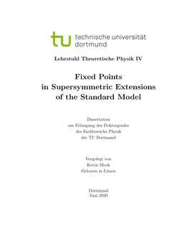 Fixed Points in Supersymmetric Extensions of the Standard Model
