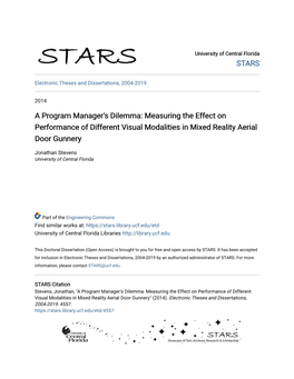 Measuring the Effect on Performance of Different Visual Modalities in Mixed Reality Aerial Door Gunnery