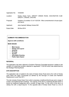 14/4242N Gresty Green Farm, Gresty Green Road, Shavington Cum