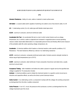 Cable Glossary