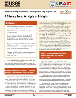 A Climate Trend Analysis of Ethiopia