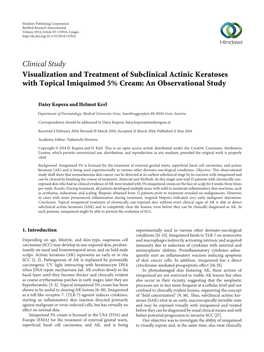 Visualization and Treatment of Subclinical Actinic Keratoses with Topical Imiquimod 5% Cream: an Observational Study