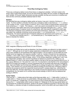 Three-Way Contingency Tables